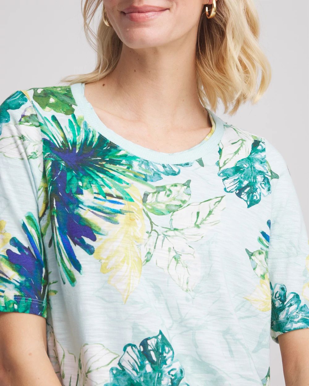 【CPGN STUDIO】25SS★ Shore Line Short Sleeve Tee Island Print Slub Short-Sleeve Tee | Chico's